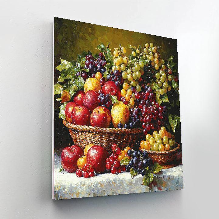 Jean-Baptiste-Siméon Chardin Inspired Charming Fruit Basket  Painting By Numbers Kit