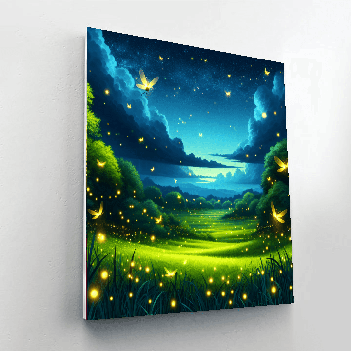 Dancing Fireflies In The Meadow Number Painting