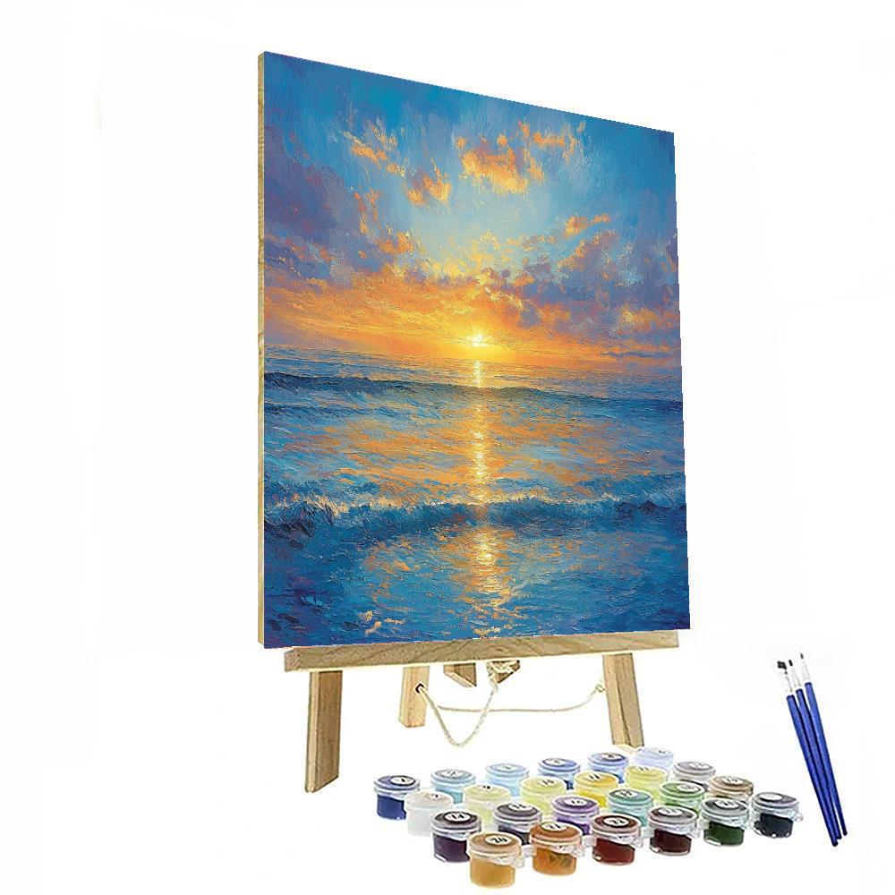 J.M.W. Turner Inspired Glistening Ocean Sunrise  Paint By Numbers Kits
