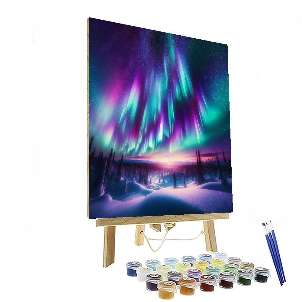 Ethereal Aurora In The North Painting By Numbers Kit