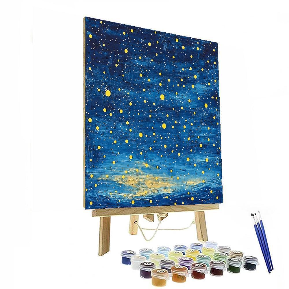 Yayoi Kusama Inspired Celestial Polka Dots  Paint By Numbers Kits