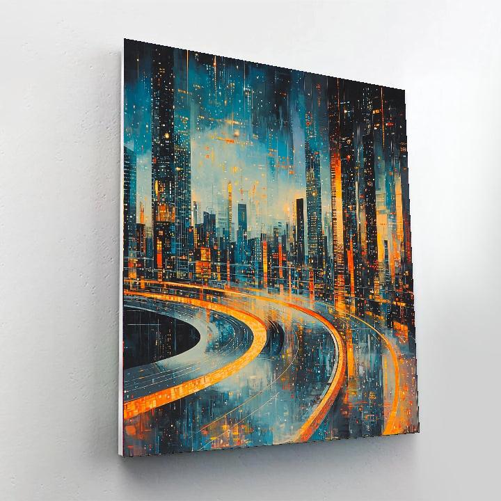 Futurists Inspired Dynamic Futuristic City  Paint By Numbers