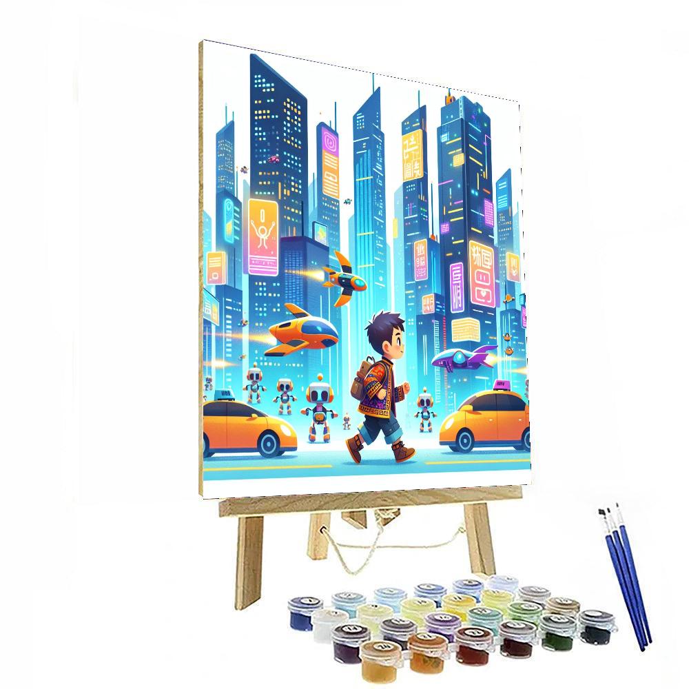 Futuristic City Quest Painting Number Kit