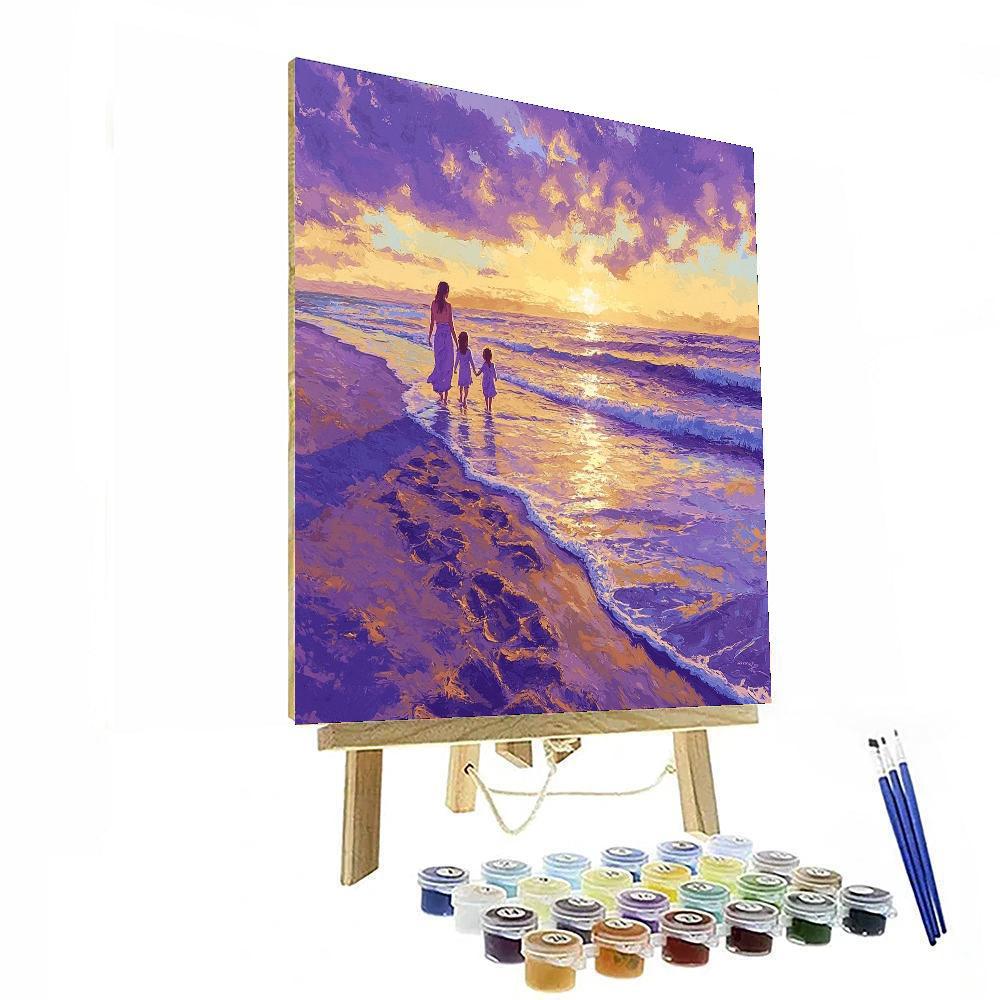 Sunset Stroll By The Shore DIY Paint By Numbers