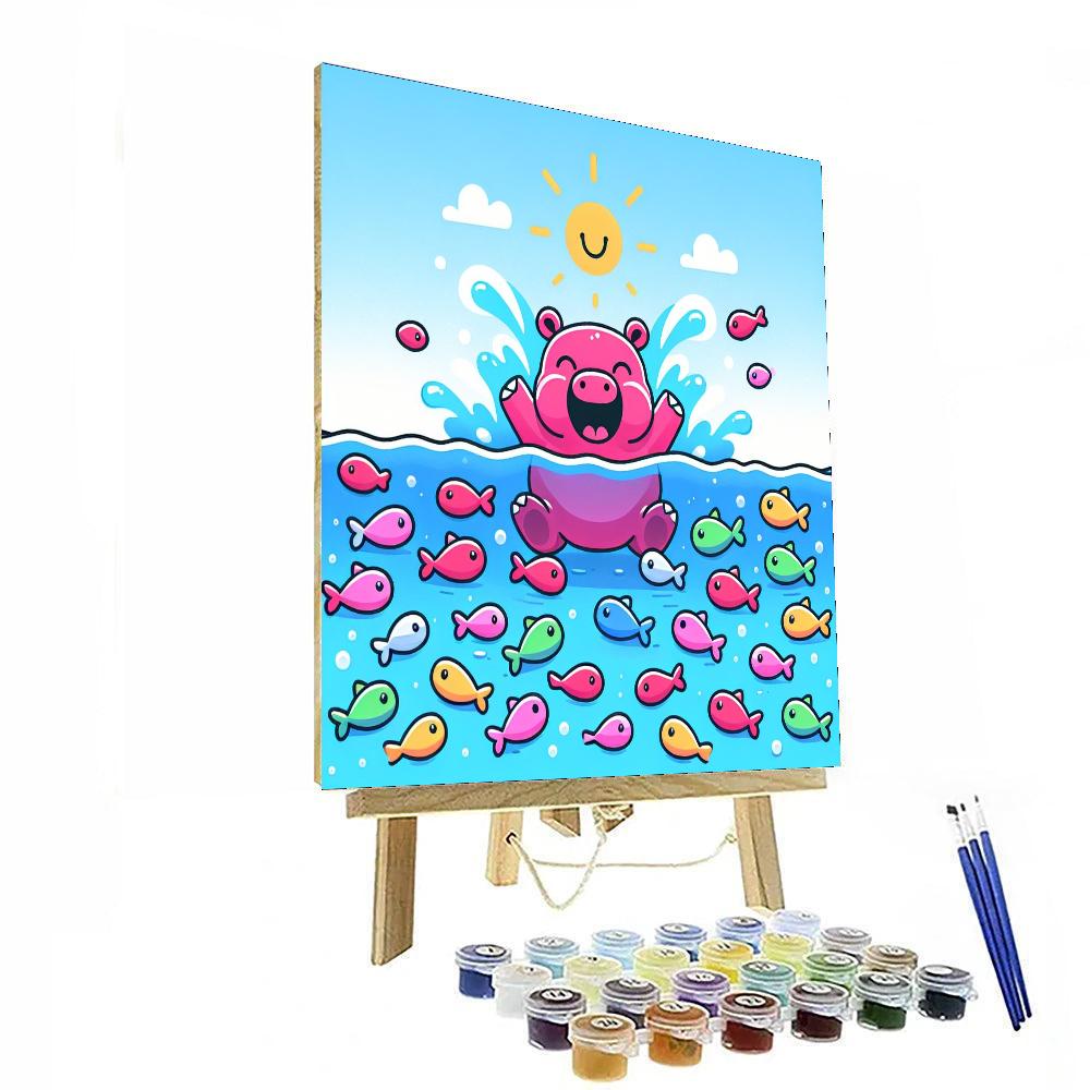 Jolly Hippo Number Painting