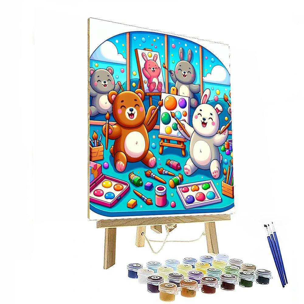 Whimsical Animal Artists Paint By Color