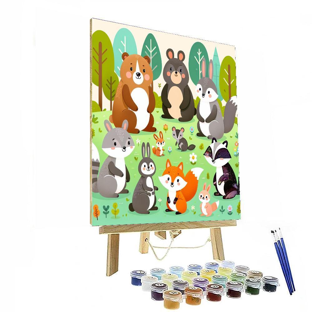 Bright Forest Friends Painting Number Kit