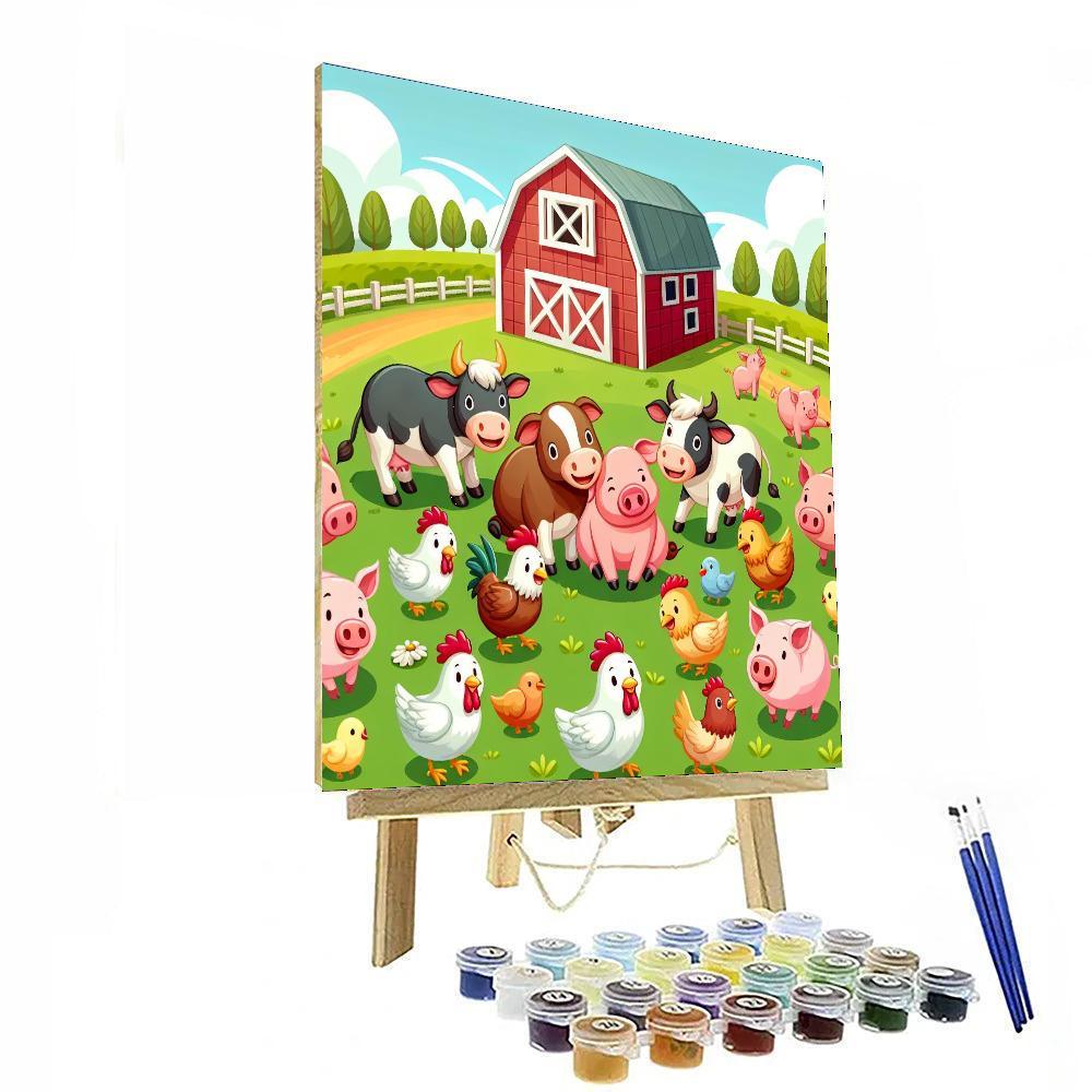 Friendly Animal Farm DIY Paint By Numbers