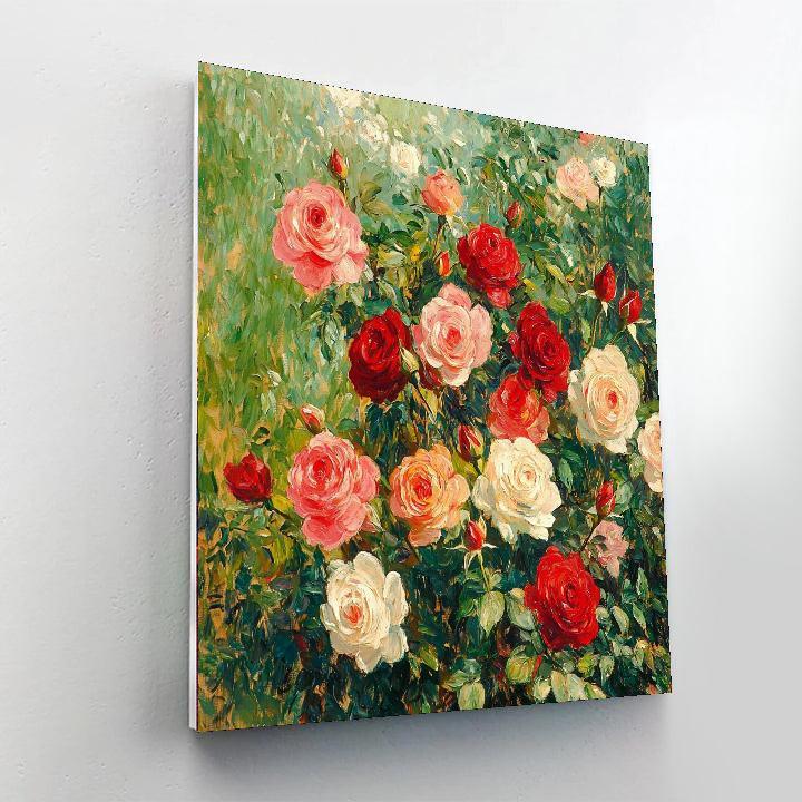 Pierre-Auguste Renoir Inspired Passionate Roses  Number Painting