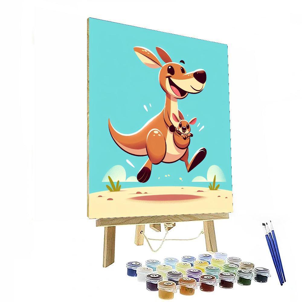 Gleeful Kangaroo Hop Paint By Number