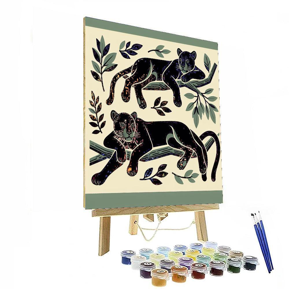 Purring Panthers Numbered Painting Kits