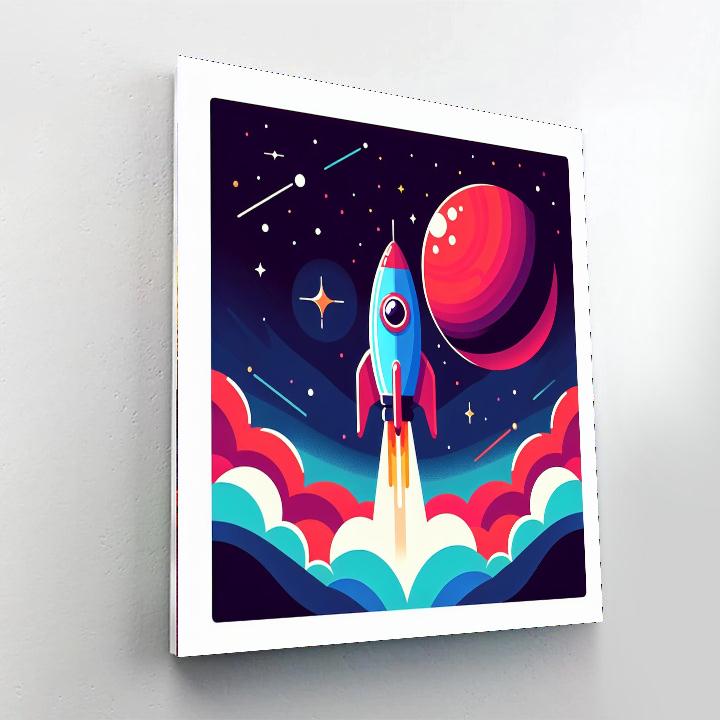 Rocket To Mars Number Painting