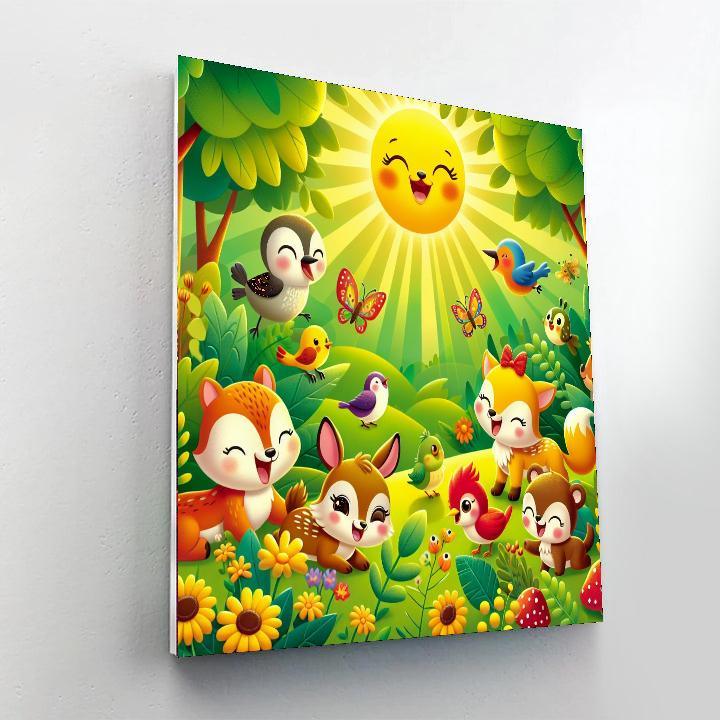 Cheerful Animal Friends In Nature Paint By Color