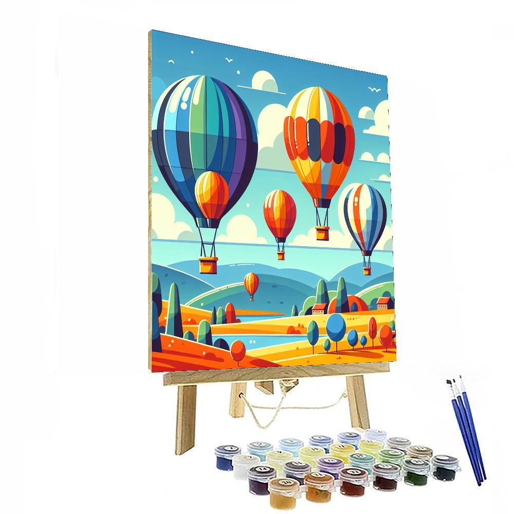 Skyward Hot Air Balloons Paint By Color