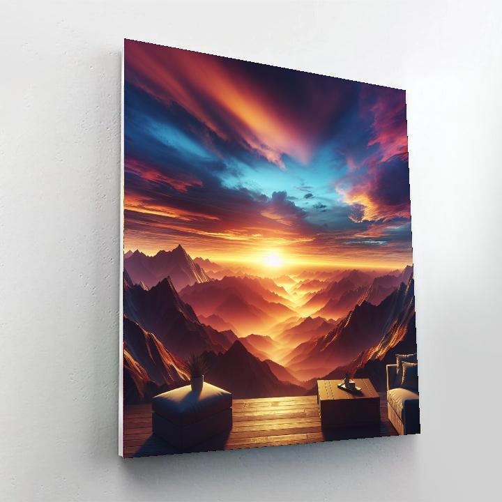 Stunning Sunrise Over Mountains DIY Paint By Numbers