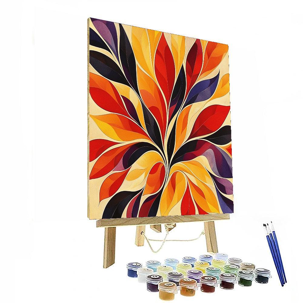 Leonardo Da Vinci Inspired Abstract Bloom  Paint By Numbers
