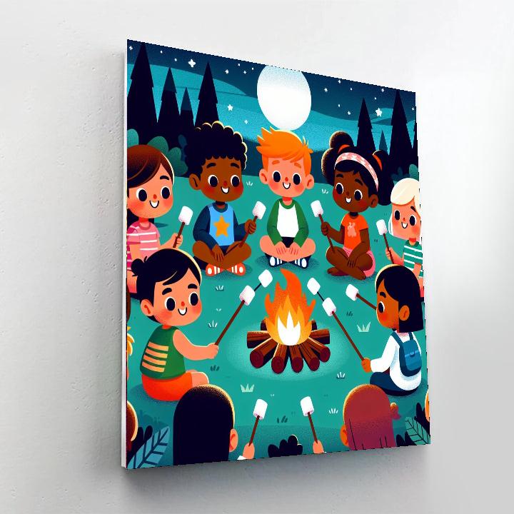 Dreamy Starry Night Campout Paint By Numbers Art