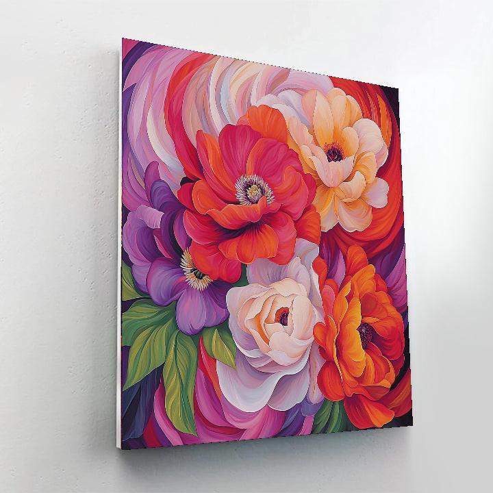 Georgia O’Keeffe Inspired Modern Floral Whirl  Paint By Numbers Kits