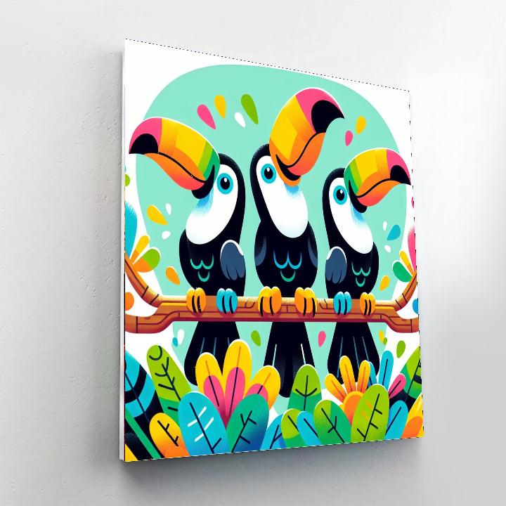 Tropical Toucan Trio Numbered Painting Kits