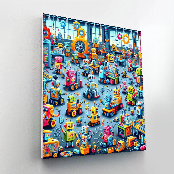 Artistic Robot Factory Paint By Numbers Art