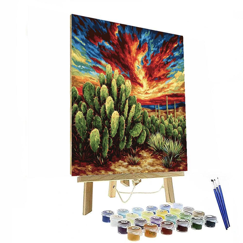 Frida Kahlo Inspired Resilience Of The Cactus Heart  Painting Number Kit