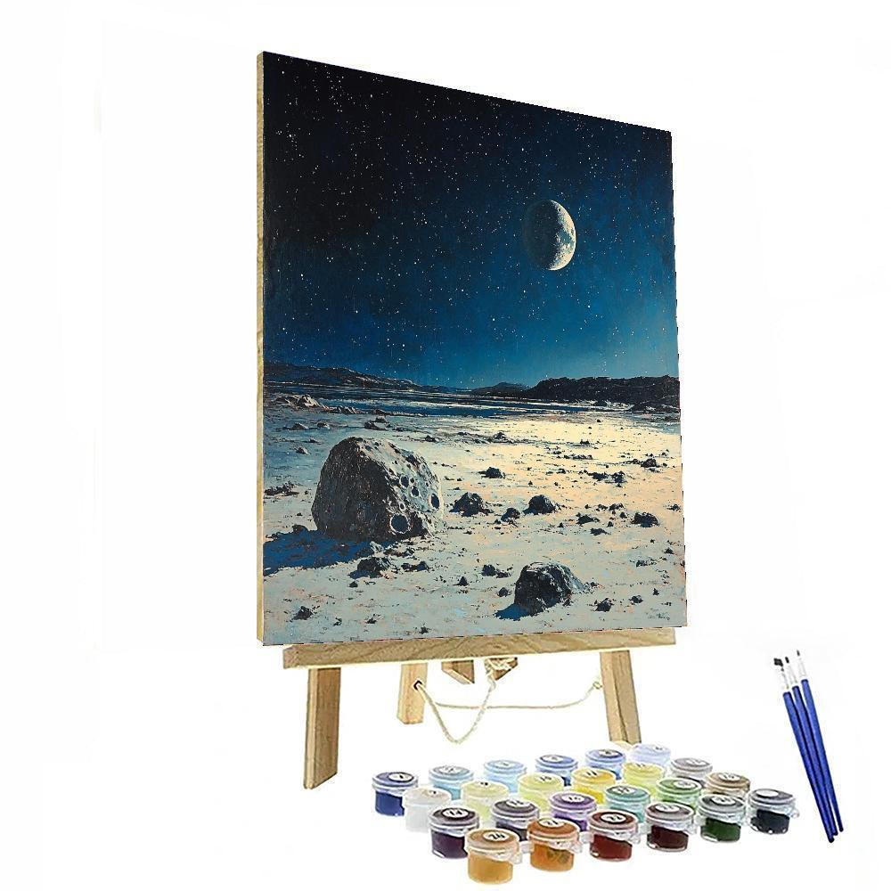 Hiroshi Yoshida Inspired Lunar Landscape Reverie  Paint By Numbers