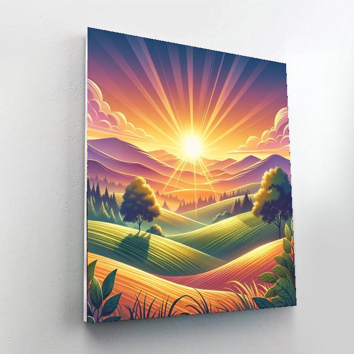 Golden Sunrise Bliss Paint By Number