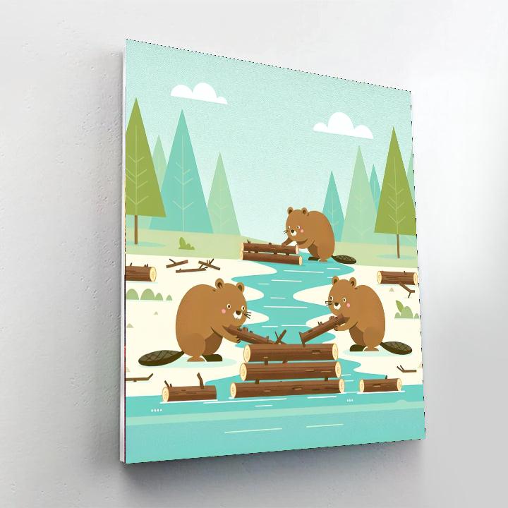Busy Beaver Bonanza Numbered Painting Kits