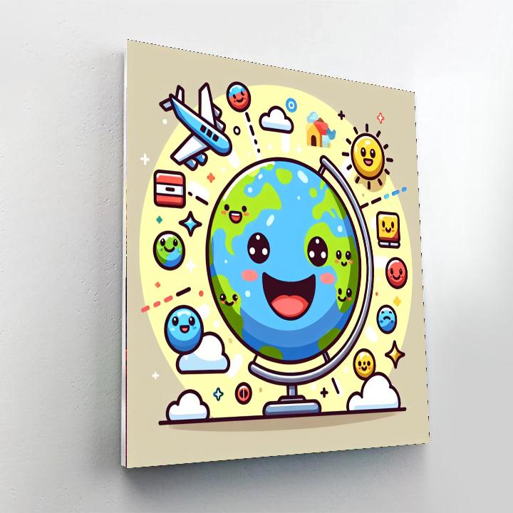 Glorious Globe Number Painting