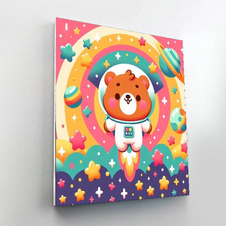 Galaxy Explorer Bear Painting By Numbers Kit