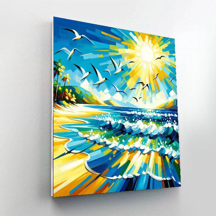 Sunny Coastal Paradise Paint By Numbers Art