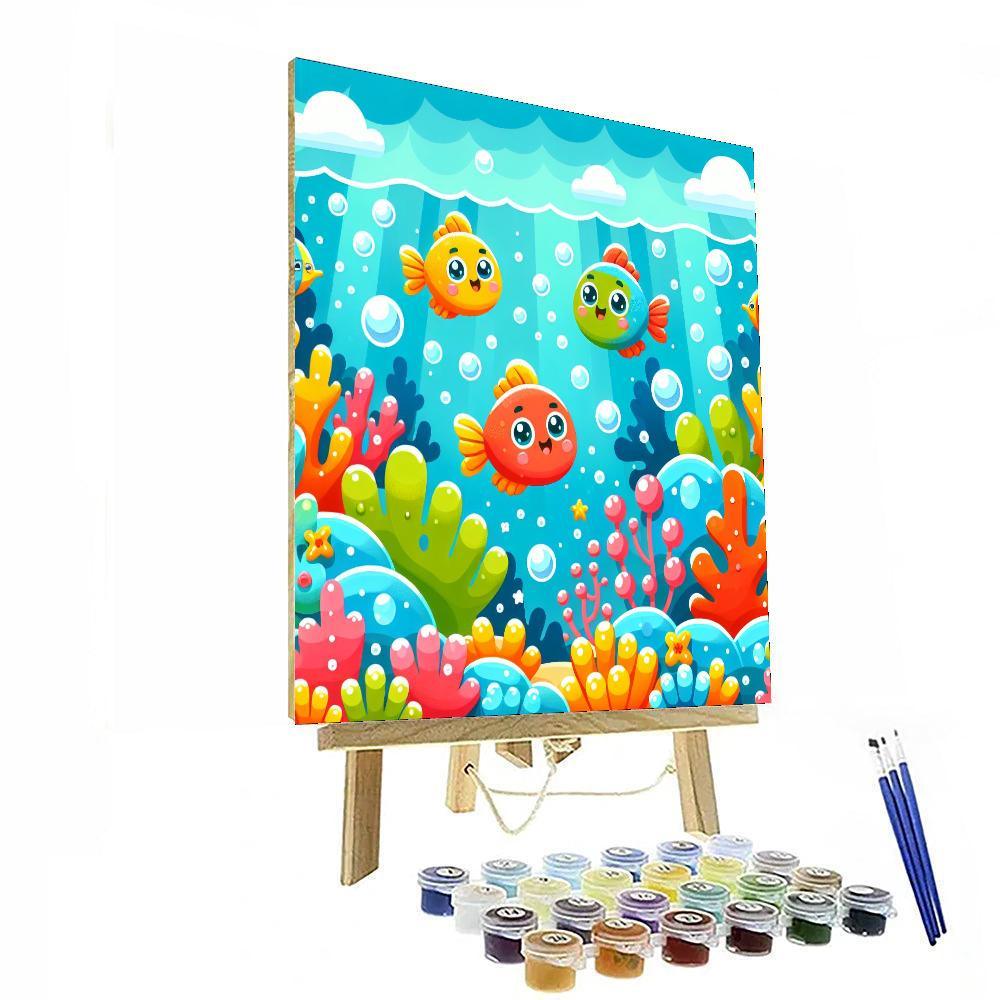 Frolicking Fish Paint By Numbers Art