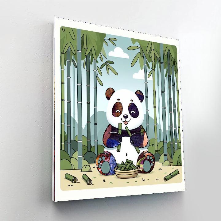 Panda's Peaceful Bamboo Retreat Paint By Numbers