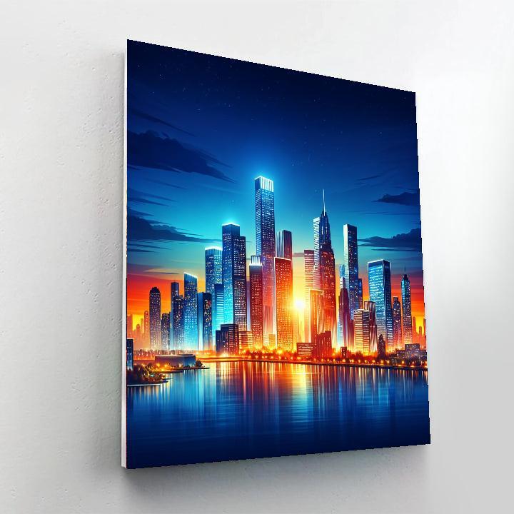 Radiant Urban Skyline Painting Number Kit