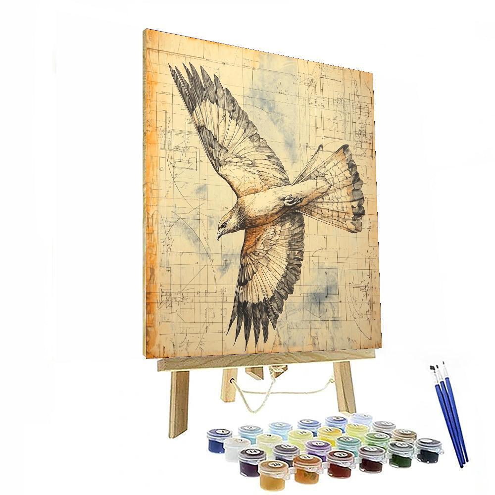 Leonardo Da Vinci Inspired Wings Of Elegance  Paint By Numbers Art