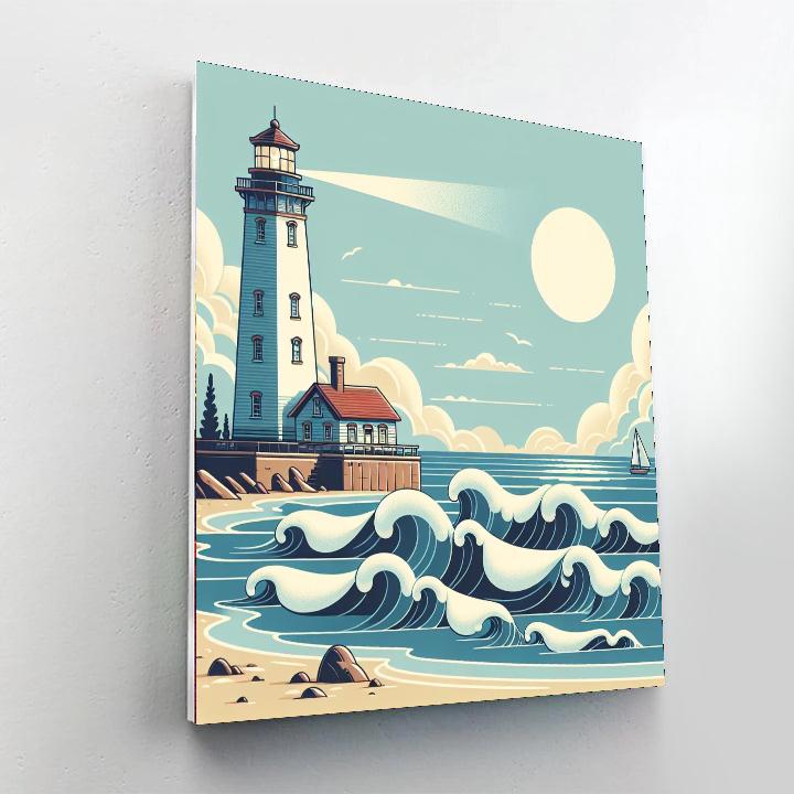 Seaside Lighthouse Watch Paint By Numbers Art