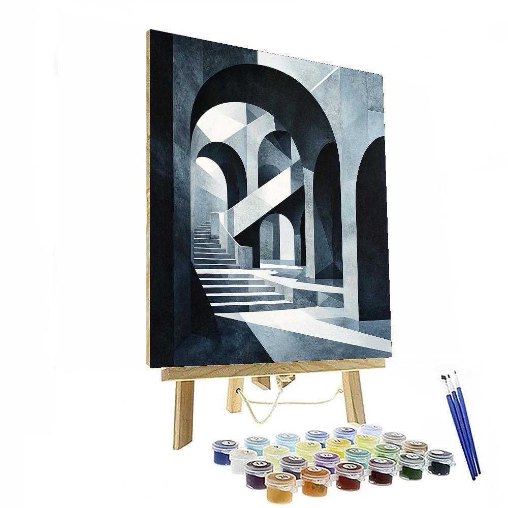 M.C. Escher Inspired Paradoxical Structures  Numbered Painting Kits