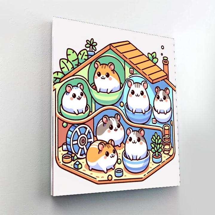 Hilarious Hamster Hideout Painting By Numbers Kit
