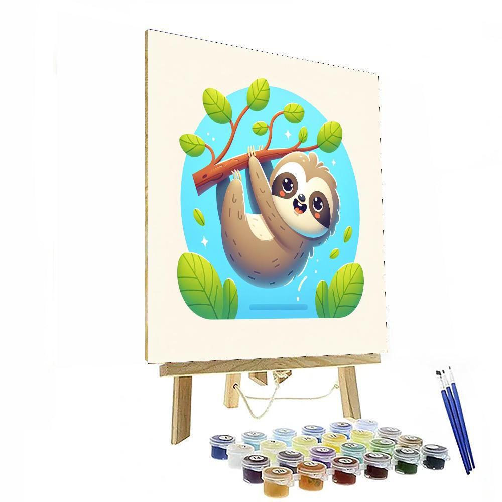 Adorable Baby Sloth Paint By Color