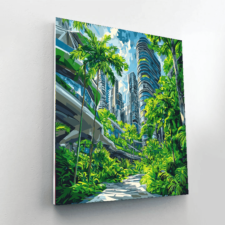 Hockney Inspired Futuristic Urban Jungle Paint By Numbers Kits
