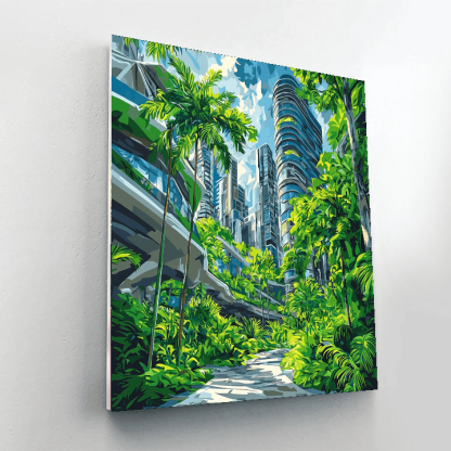 Hockney Inspired Futuristic Urban Jungle Paint By Numbers Kits