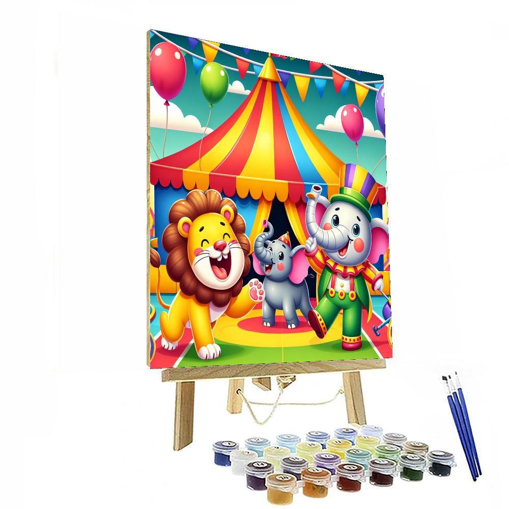 Jolly Circus Animals Paint By Numbers Art