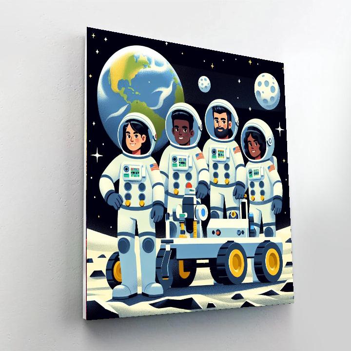 Lunar Astronaut Journey DIY Paint By Numbers