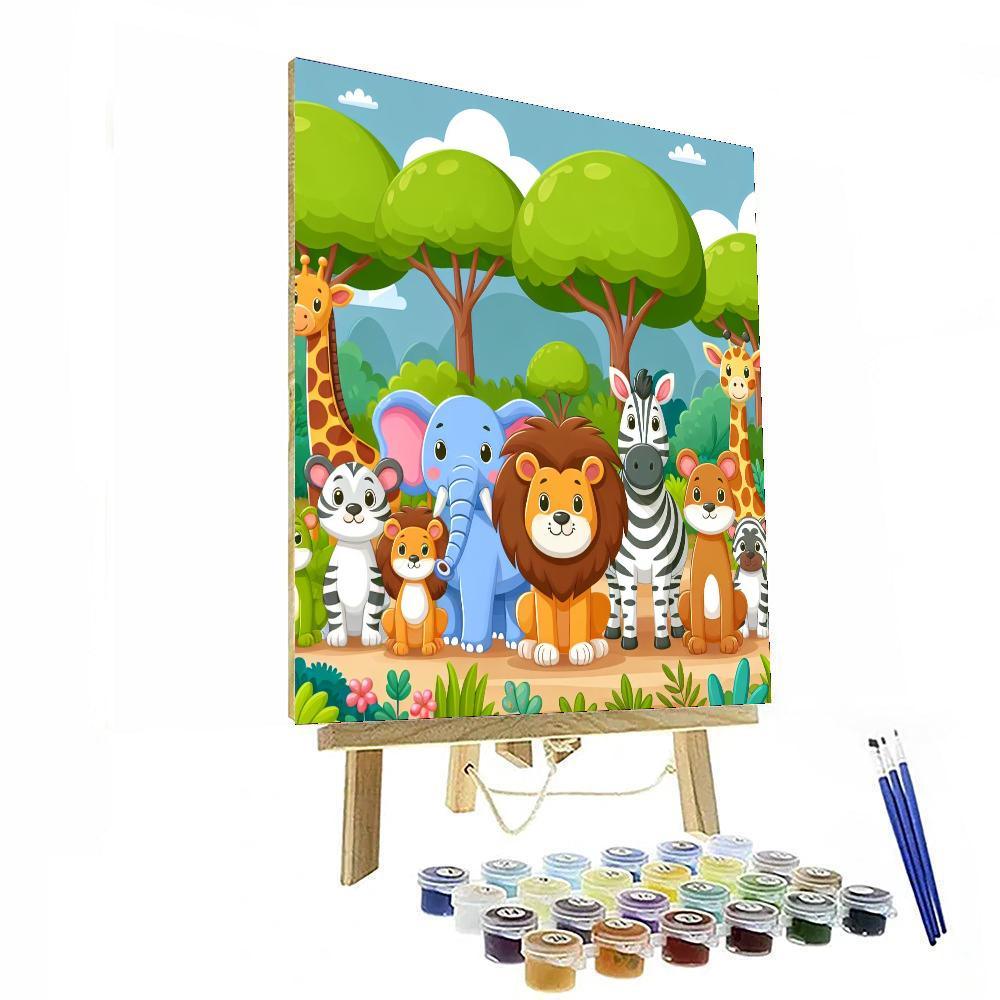 Zoo Animals In The Wild Paint By Numbers Art