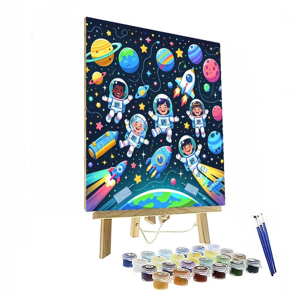 Whimsical Space Station Paint By Number