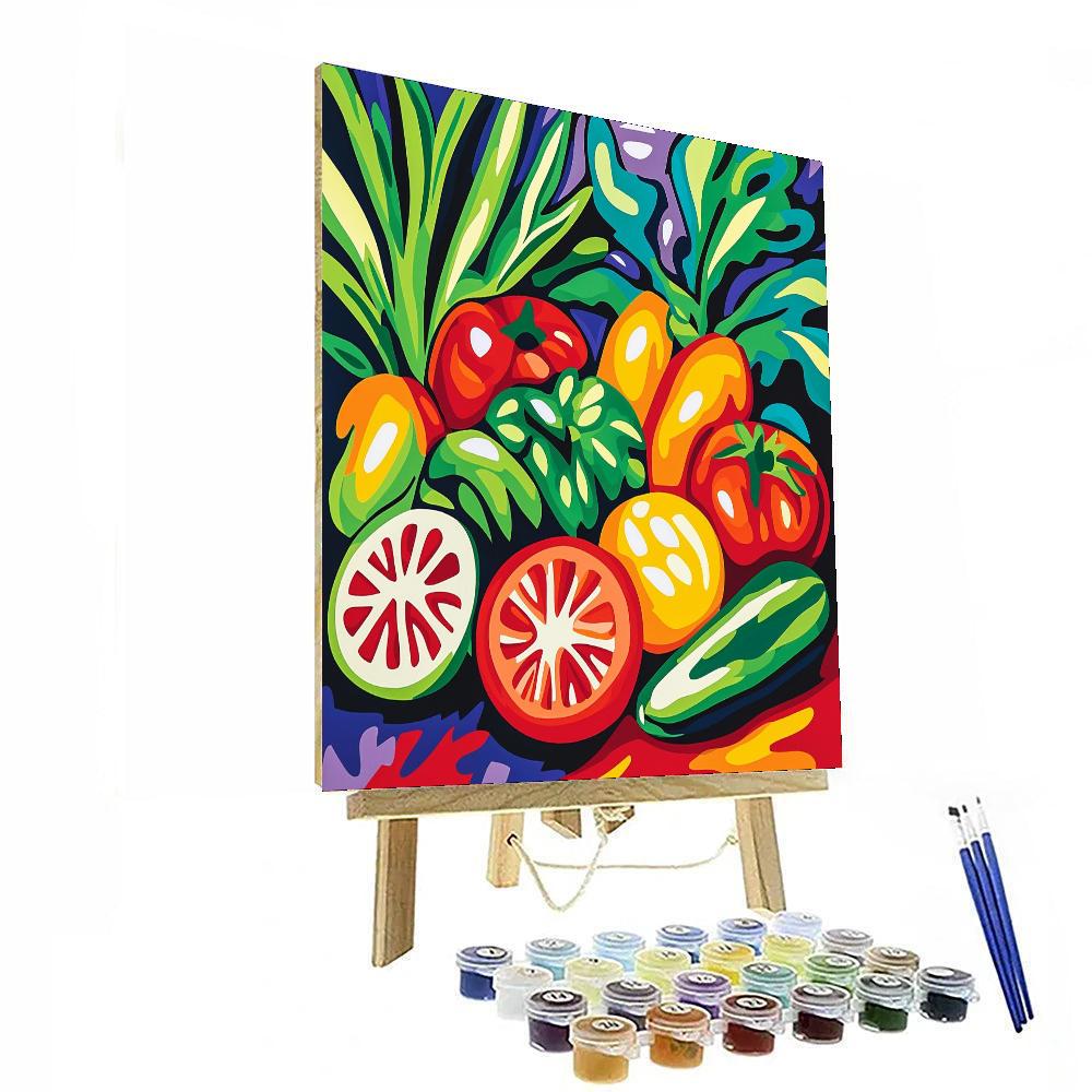 Henri Matisse Inspired Vegetable Medley Delight  Number Painting