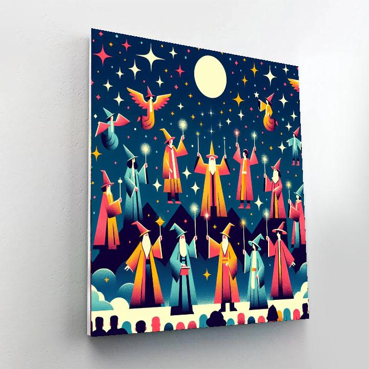Wizard's Midnight Spell Paint By Numbers Art