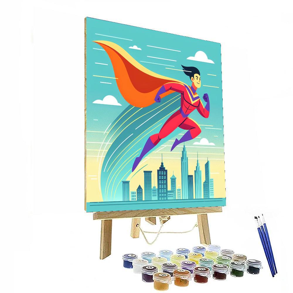 Superhero City Save Painting Number Kit