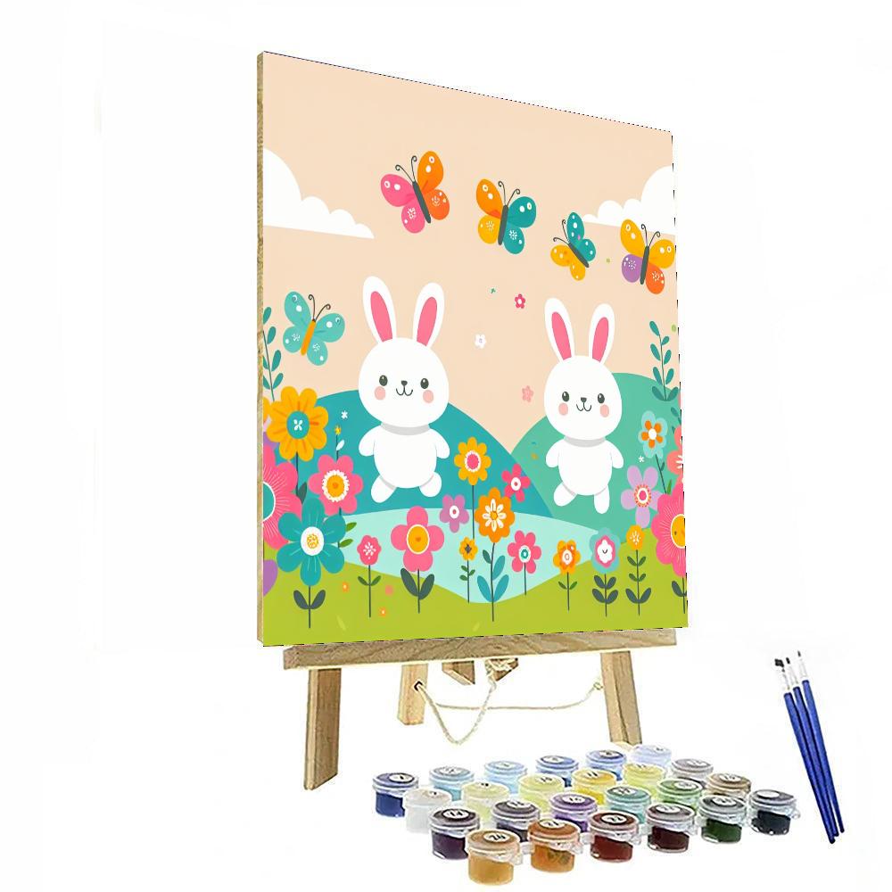 Happy Hopping Bunnies Paint By Numbers