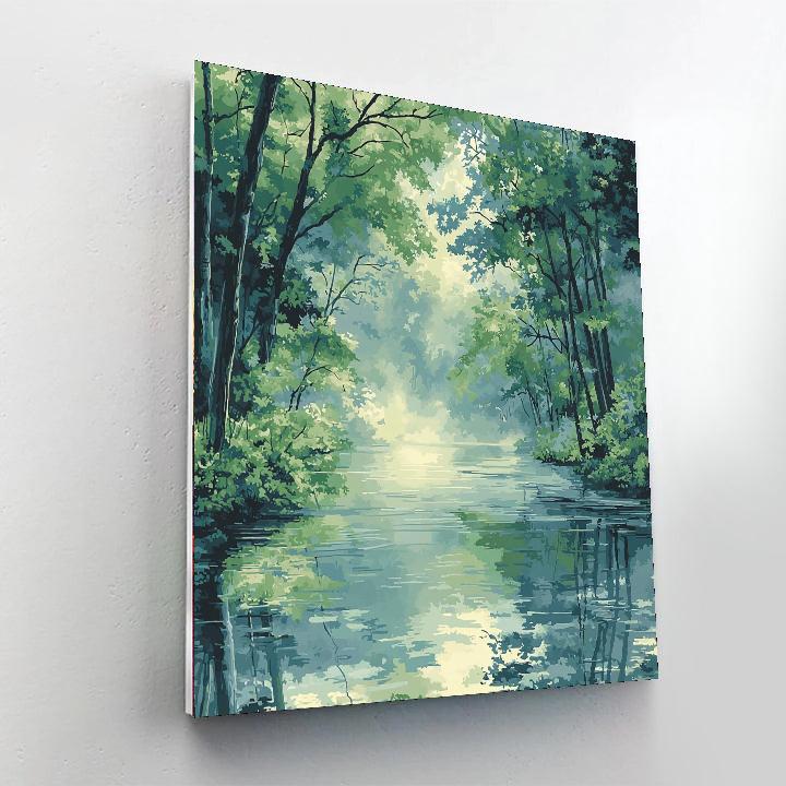 Utagawa Hiroshige Inspired Journey Through Misty Waters  Painting By Numbers Kit